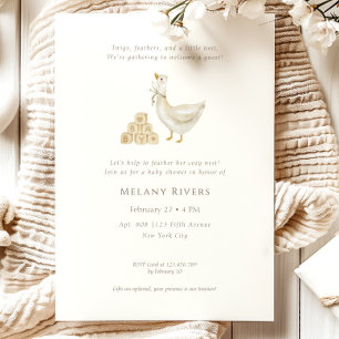 Goose Nest Neutral Baby Shower Invitation