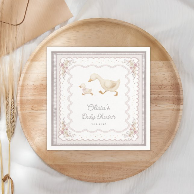 Goose Nursery  Duck Neutral Baby Shower Napkin (Creator Uploaded)
