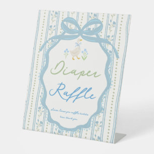 Goose nursery rhymes baby shower diaper raffle pedestal sign