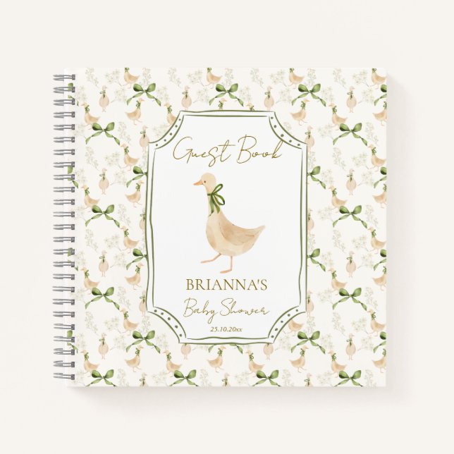 Goose nursery rhymes baby shower guest book (Front)