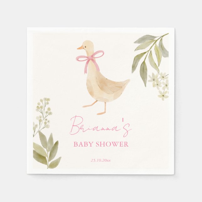 Goose nursery rhymes baby shower monogrammed napkin (Front)