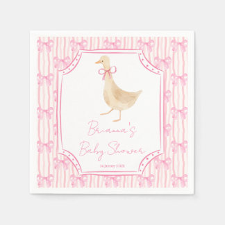 Goose nursery rhymes baby shower pink personalized napkin