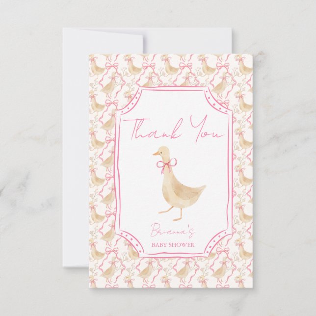 Goose nursery rhymes baby shower thank you card (Front)