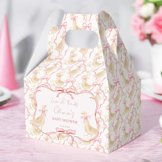Goose nursery rhymes pink baby shower personalized favour box