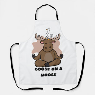 Goose on a Moose Animal Funny Apron