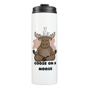 Goose on a Moose Animal Funny Thermal Tumbler