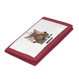 Goose on a Moose Animal Funny Trifold Wallet