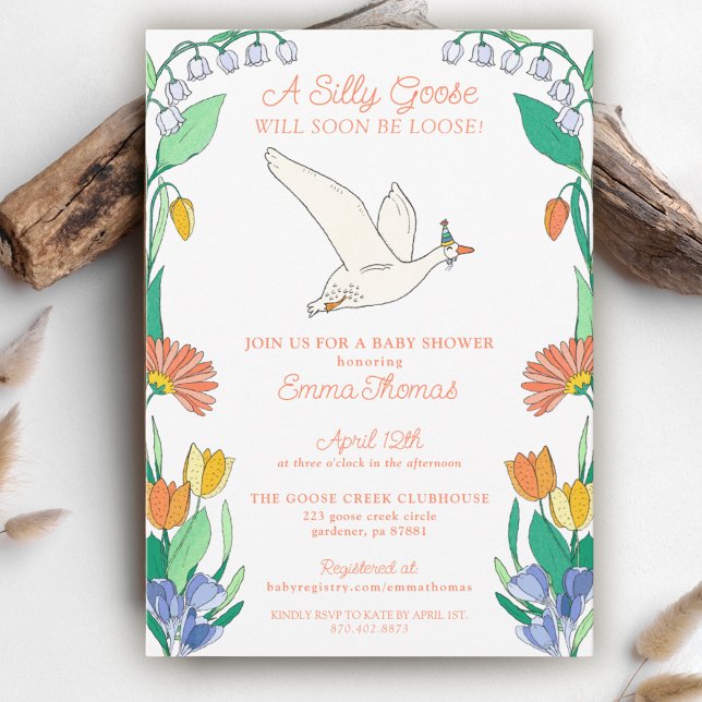 Goose on the Loose Baby Shower Invitation (Creator Uploaded)
