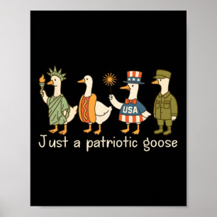 Goose Parade Of Freedom Funny 4th Of July Humour Poster