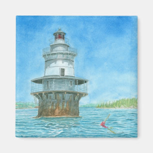 Goose Rocks Lighthosue Watercolor Magnet