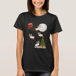 Goose Santa Sleigh Flying Funny Magical Christmas T-Shirt