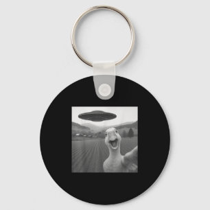 Goose Selfie With Alien Ufo Funny For Men Women Ki Key Ring