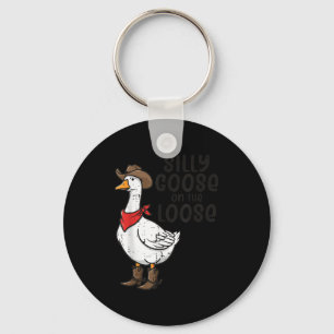 Goose Silly On The Loose Cowboy Funny Animal Men W Key Ring