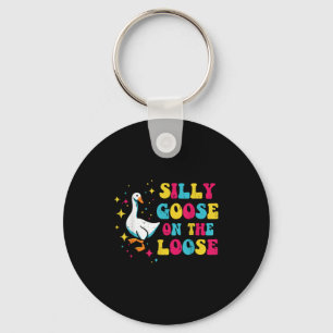 Goose Silly On The Loose Groovy Retro Animal Women Key Ring