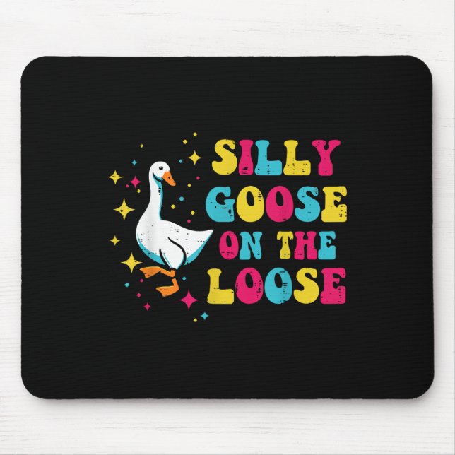 Goose Silly On The Loose Groovy Retro Animal Women Mouse Mat (Front)
