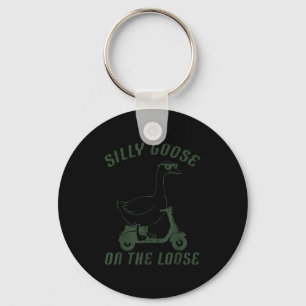 Goose Silly On The Loose Scooter Funny Animal Men  Key Ring