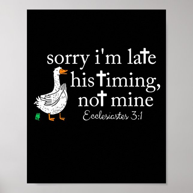 Goose Sorry I'm Late His Timing Not Mine  Poster (Front)
