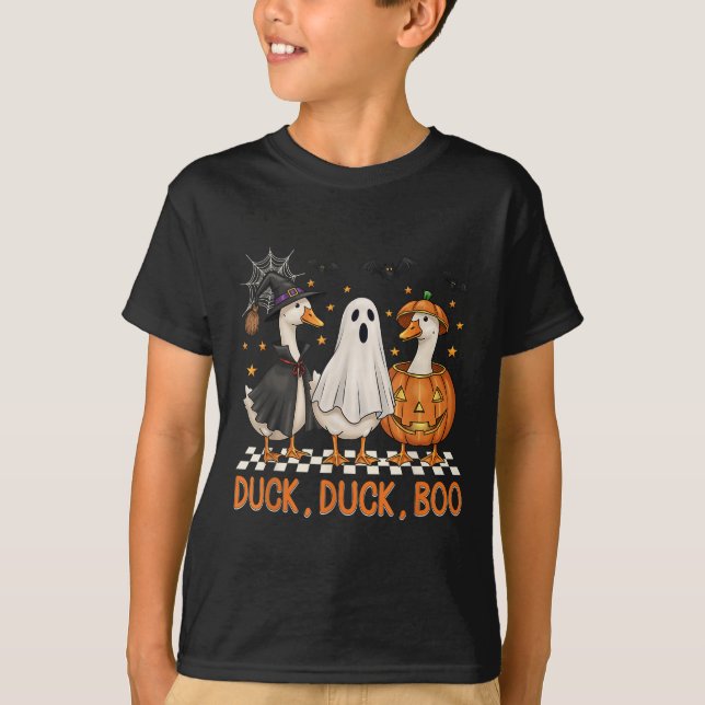 Goose Spooky Season Halloween Duck Duck Boo Men Wo T-Shirt (Front)