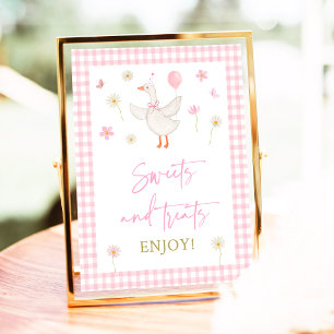 Goose Spring Pink Daisy Sweet Treats Birthday Sign