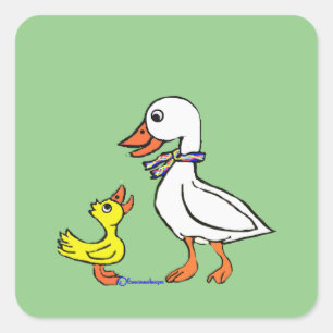 Goose stuck with a Duck waddle and twaddle Square Sticker
