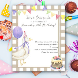 Goose Time Capsule 1st birthday gender neutral Poster