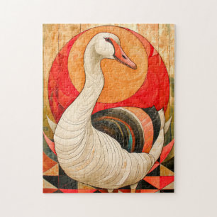 Goose Totem – Protective Art Deco Spirit Jigsaw Puzzle