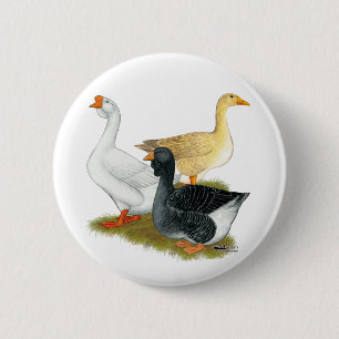 Goose Trio 6 Cm Round Badge