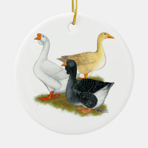 Goose Trio Ceramic Tree Decoration