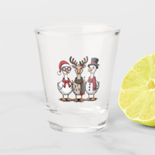 Goose Wearing Santa Hat Christmas Goose Lovers  Shot Glass