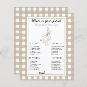 Goose - What's in your purse baby shower game