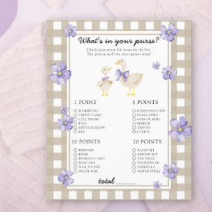 Goose - What's in your purse baby shower game