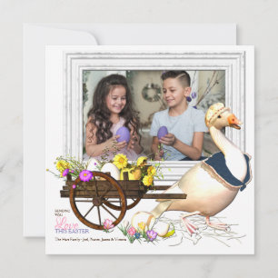 Goose with Eggs Photo Easter Card
