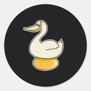 goose with golden egg classic round sticker