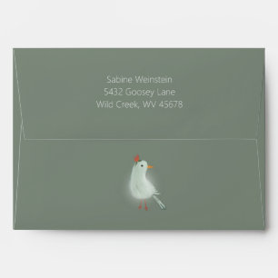 Goose with Watercolor Flowers Envelope