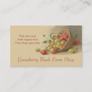 Gooseberries strawberries fruit sales business card