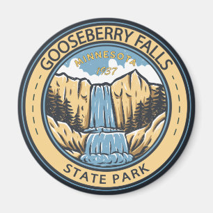 Gooseberry Falls State Park Minnesota Badge Magnet