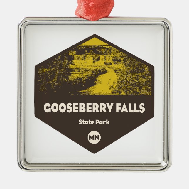 Gooseberry Falls State Park Minnesota Metal Tree Decoration (Front)
