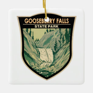 Gooseberry Falls State Park Minnesota Vintage Ceramic Ornament