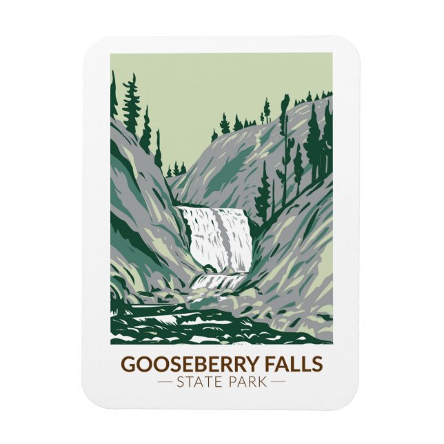Gooseberry Falls State Park Minnesota Vintage  Magnet (Vertical)