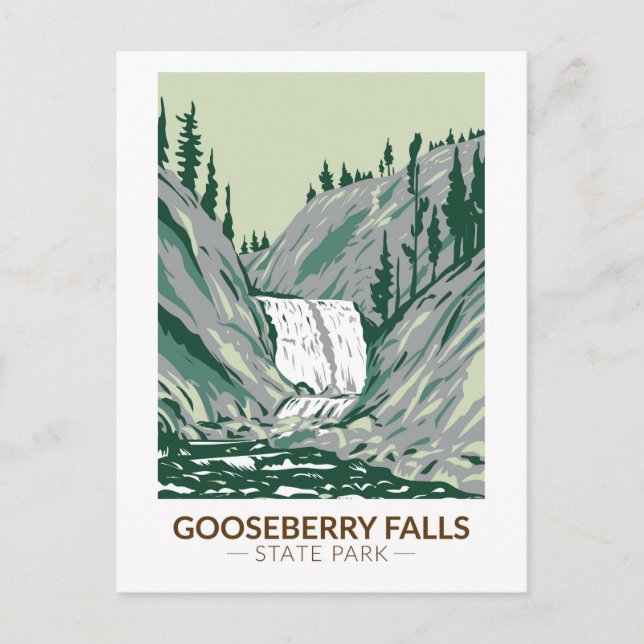 Gooseberry Falls State Park Minnesota Vintage Postcard (Front)