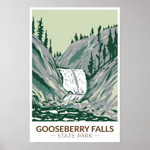 Gooseberry Falls State Park Minnesota Vintage Poster