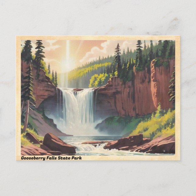 Gooseberry Falls State Park Vintage Postcard (Front)