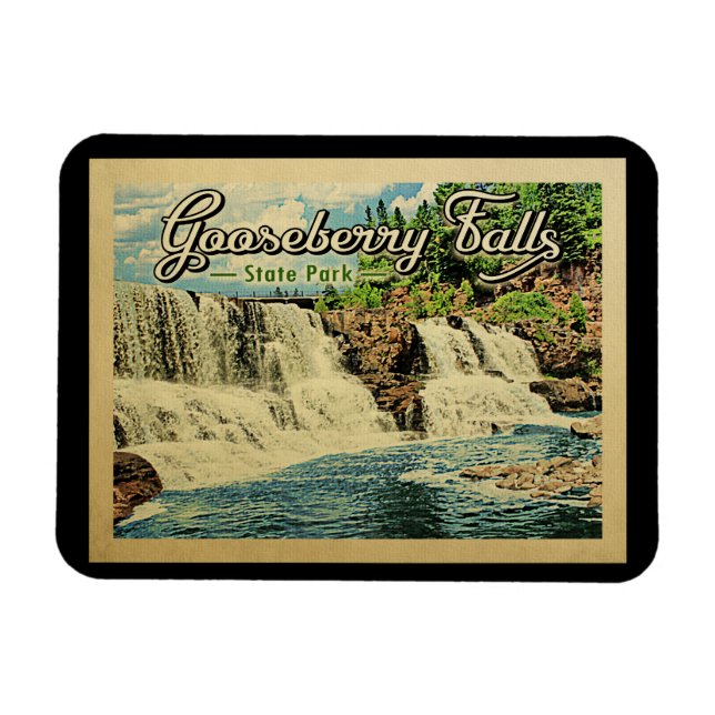 Gooseberry Falls State Park Vintage Travel Magnet (Horizontal)