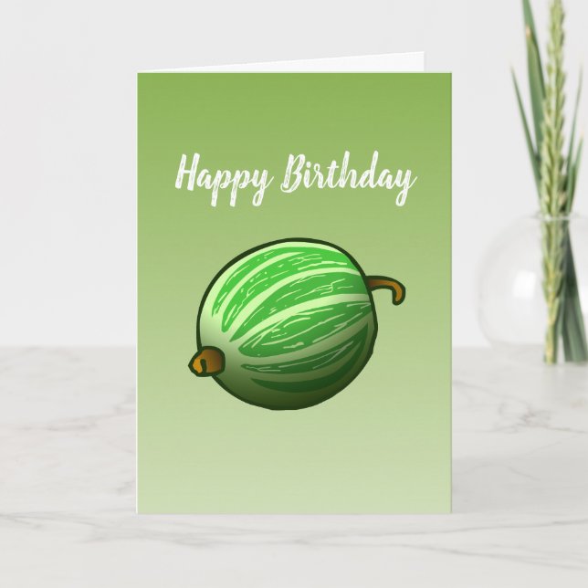 Gooseberry Fruit Folded Birthday Card (Front)