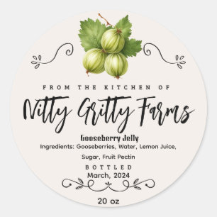 Gooseberry Jam Jelly preserve Custom Canning Label