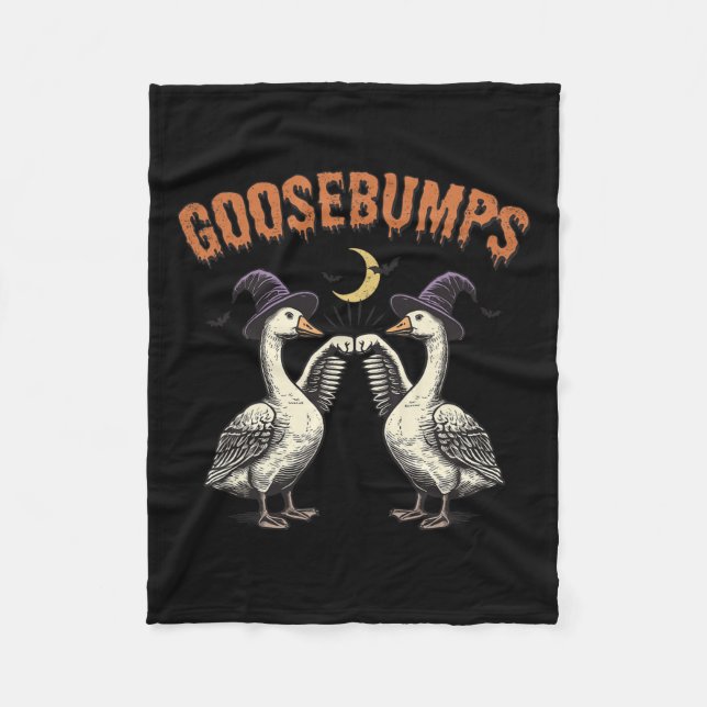 Goosebumps Funny Witch Goose Bumps Puns Halloween  Fleece Blanket (Front)
