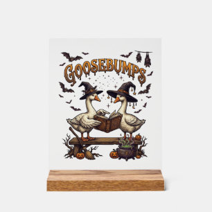 Goosebumps Halloween Geese Witch Hats Magic Book_1 Acrylic Sign