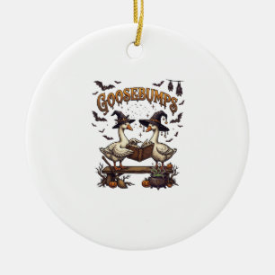 Goosebumps Halloween Geese Witch Hats Magic Book_1 Ceramic Tree Decoration