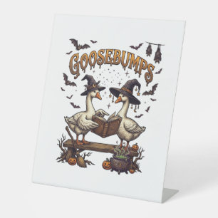 Goosebumps Halloween Geese Witch Hats Magic Book_1 Pedestal Sign
