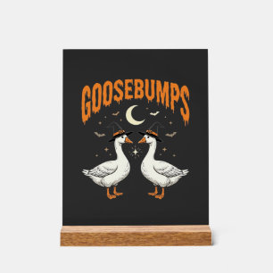 Goosebumps Halloween Witch Geese Vector Design Acrylic Sign